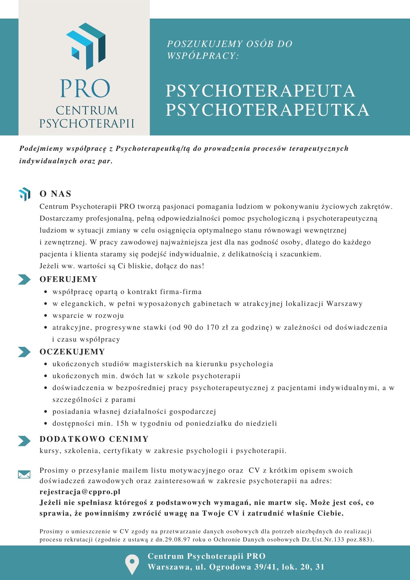 Psycholog Psychoterapia Warszawa Centrum Psychoterapii PRO